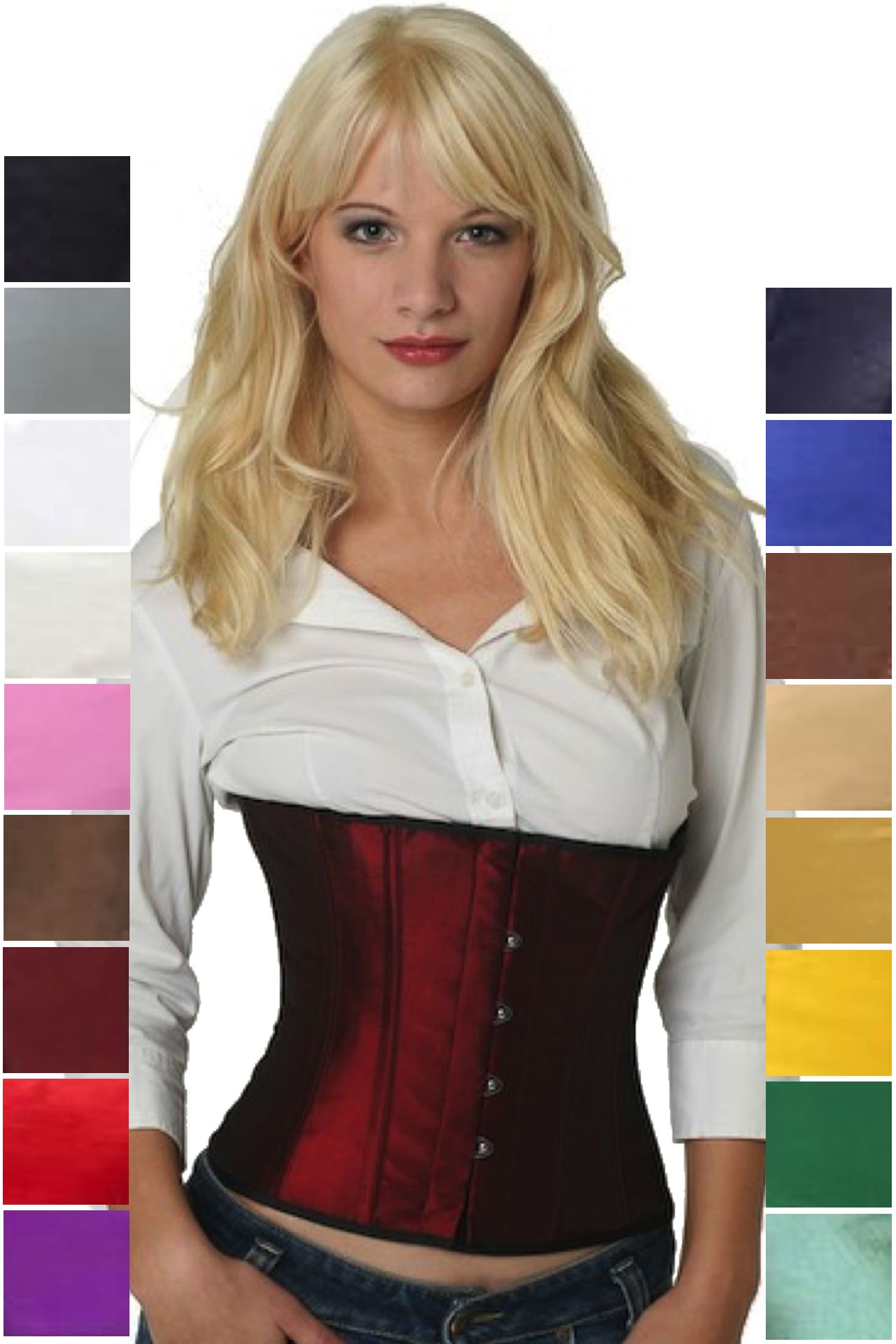 Korsett Satin Rot Weinrot Taillen sw05 Korsett Satin Rot Weinrot Taillen sw05