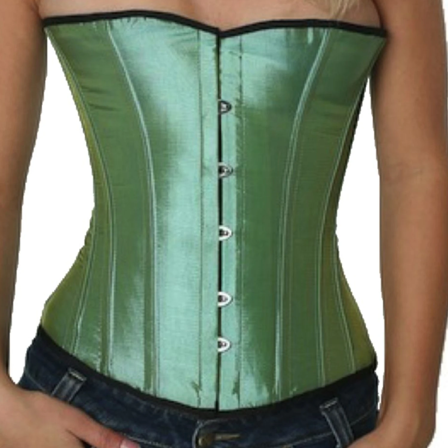 Korsett Satin Grün Hellgrün Halbbrust sh15 Korsett Satin Grün Hellgrün Halbbrust sh15