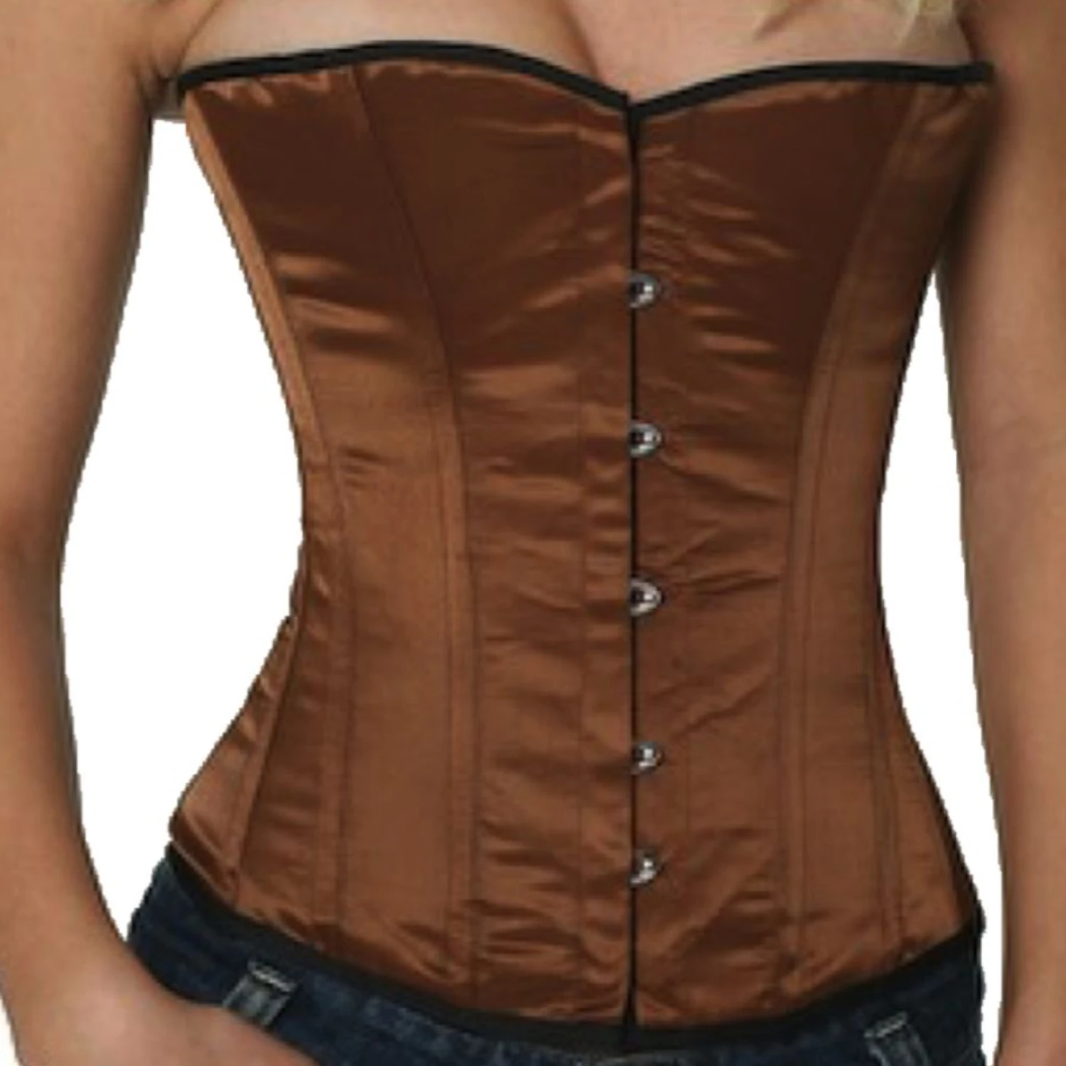 Korsett Braun Halbbrust Satin sh10