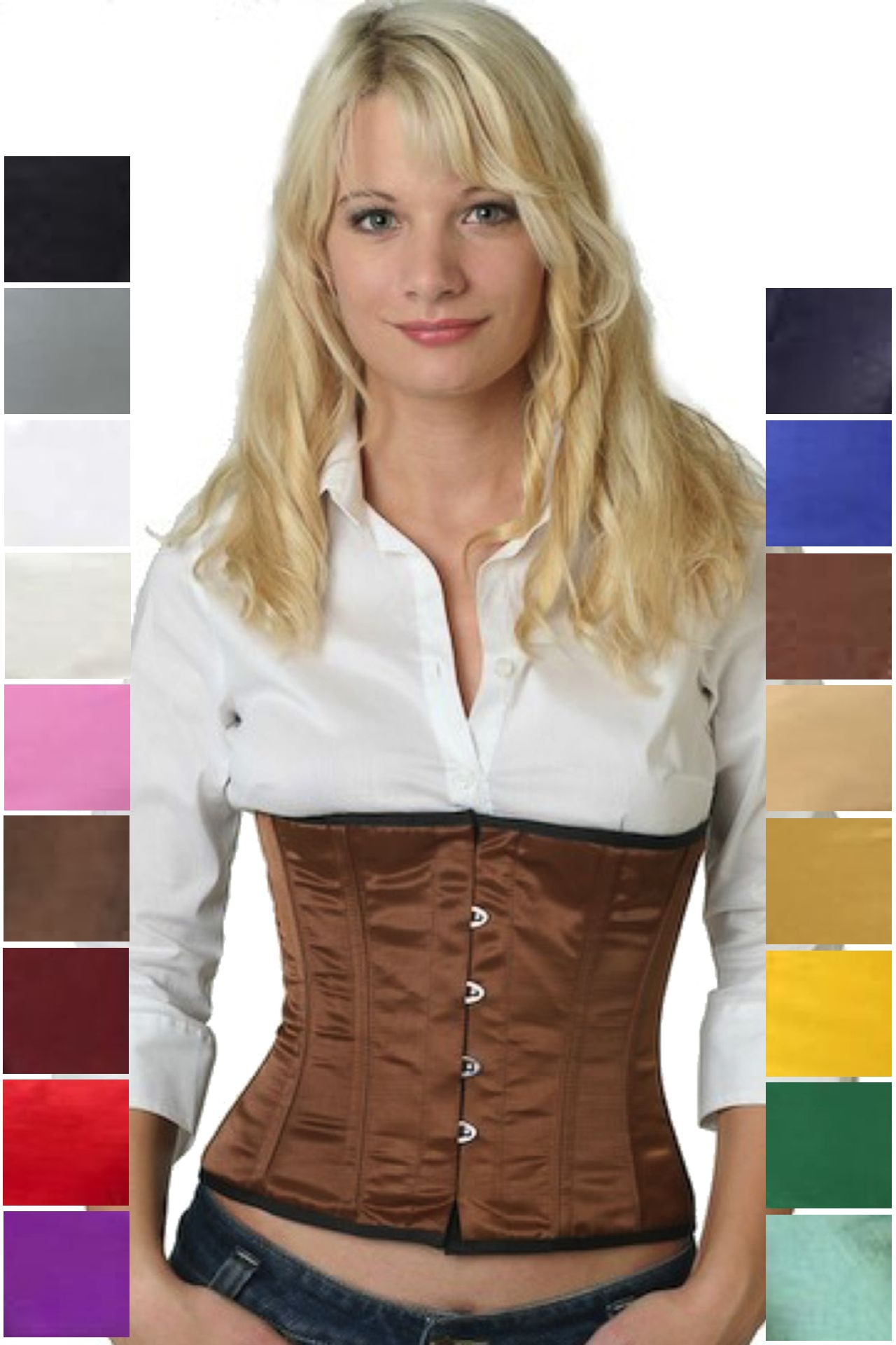 Korsett Satin Braun Taillen sw10 Korsett Satin Braun Taillen sw10