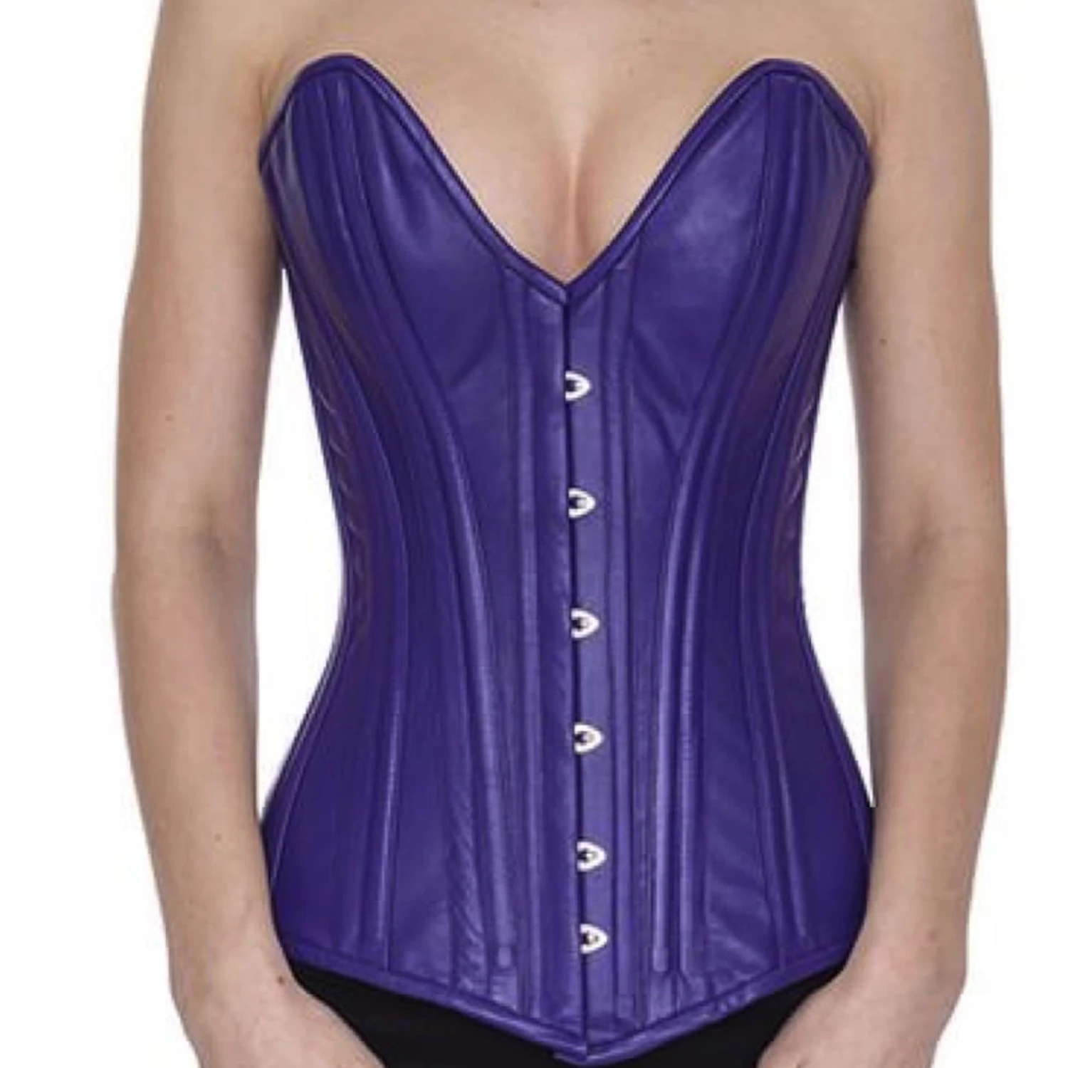 Korsett Vollbrust tiefer Ausschnitt Violett Leder ll32 Korsett Vollbrust tiefer Ausschnitt Violett Leder ll32