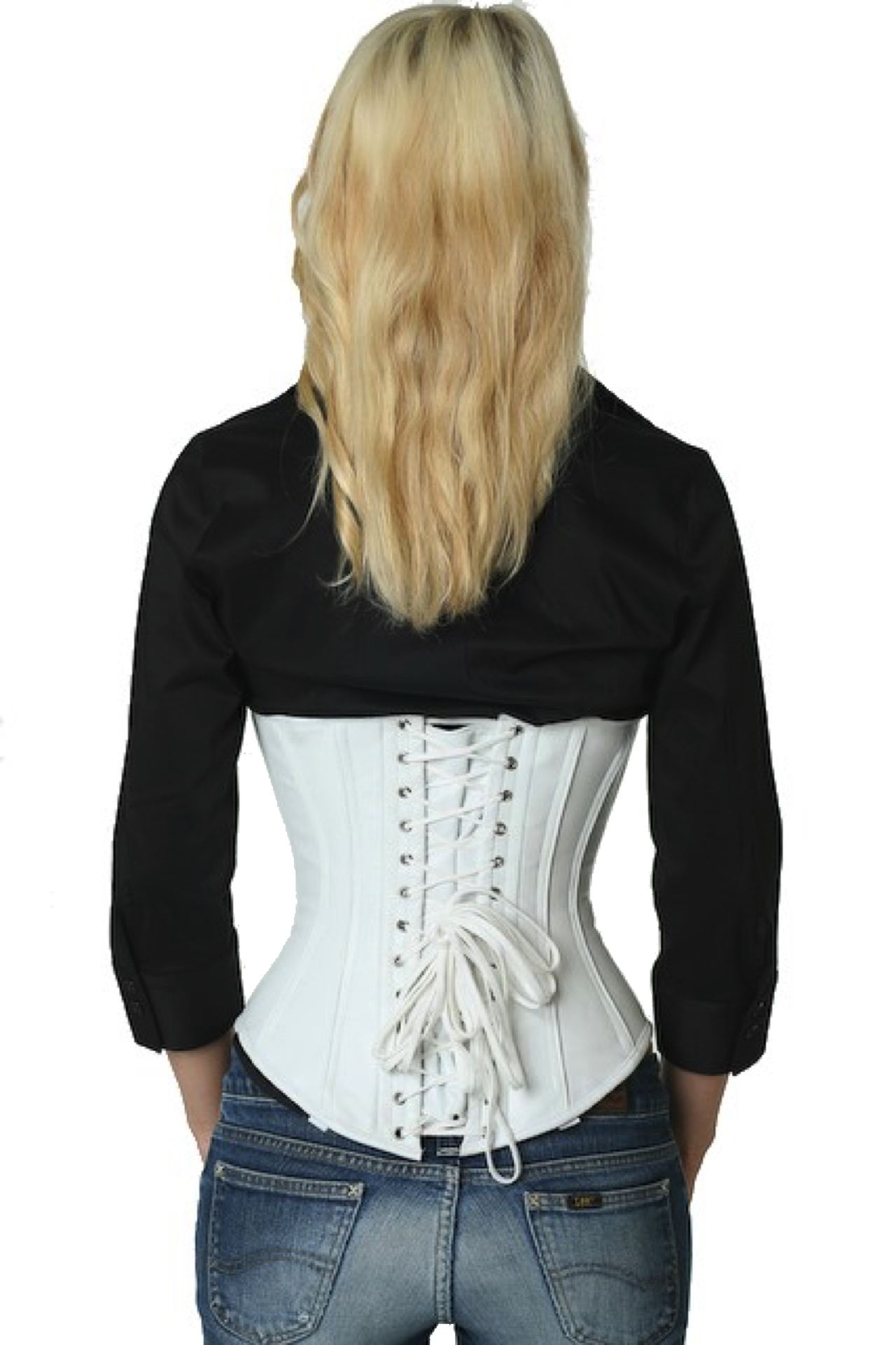 Korsett weiß Leder Unterbrustkorsett Korsett weiß Leder Unterbrustkorsett