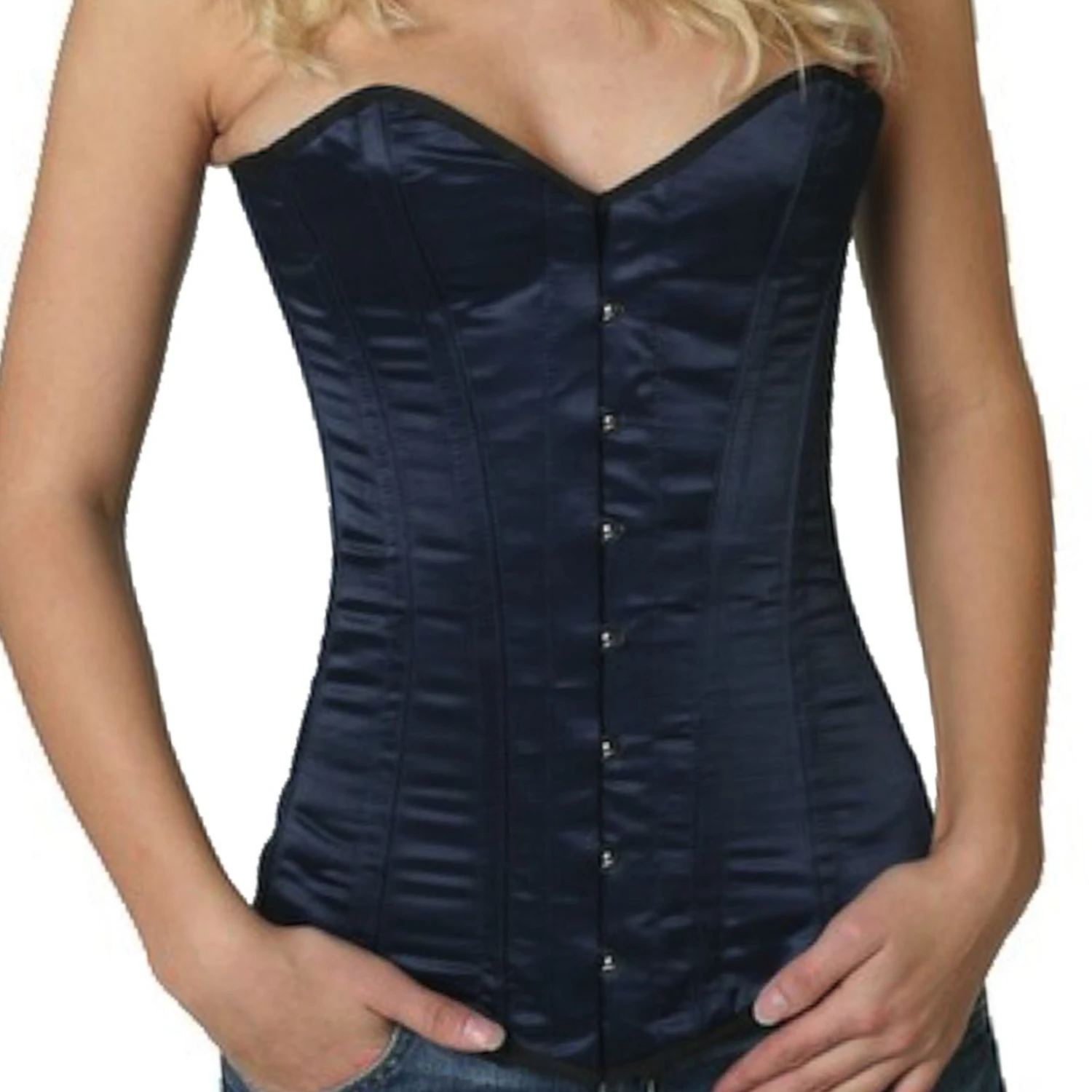 Korsett Vollbrust Satin Blau Marine sy07 Korsett Vollbrust Satin Blau Marine sy07