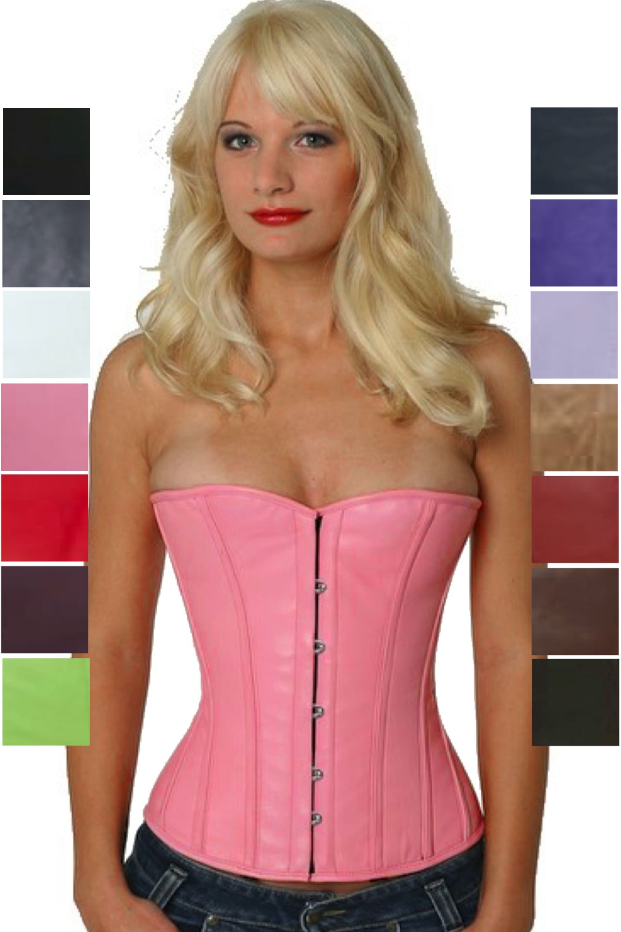 Korsett pink Leder Halbbrust Korsett pink Leder Halbbrust