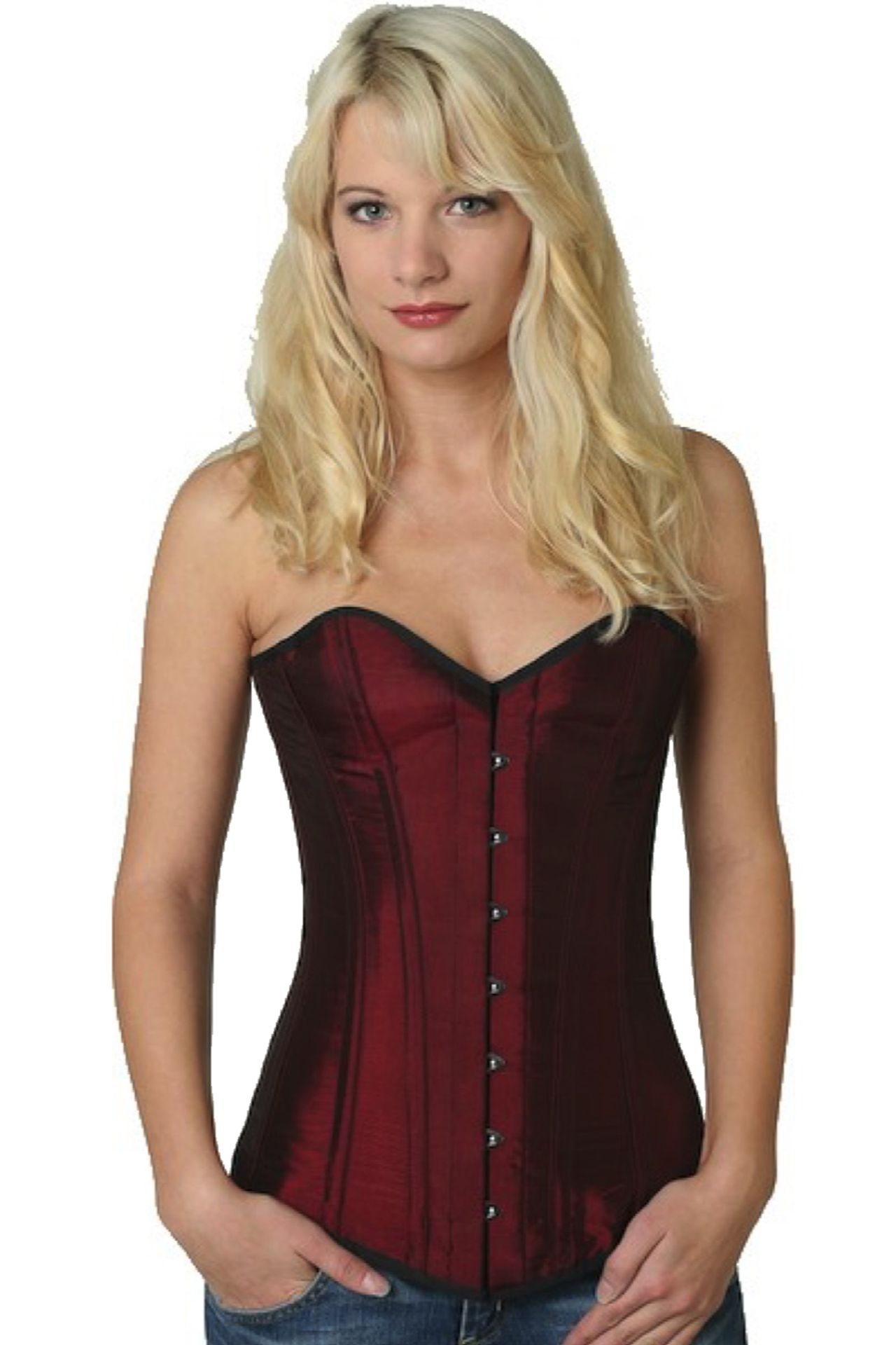 Korsett weinrot Satin Vollbrust Korsett weinrot Satin Vollbrust