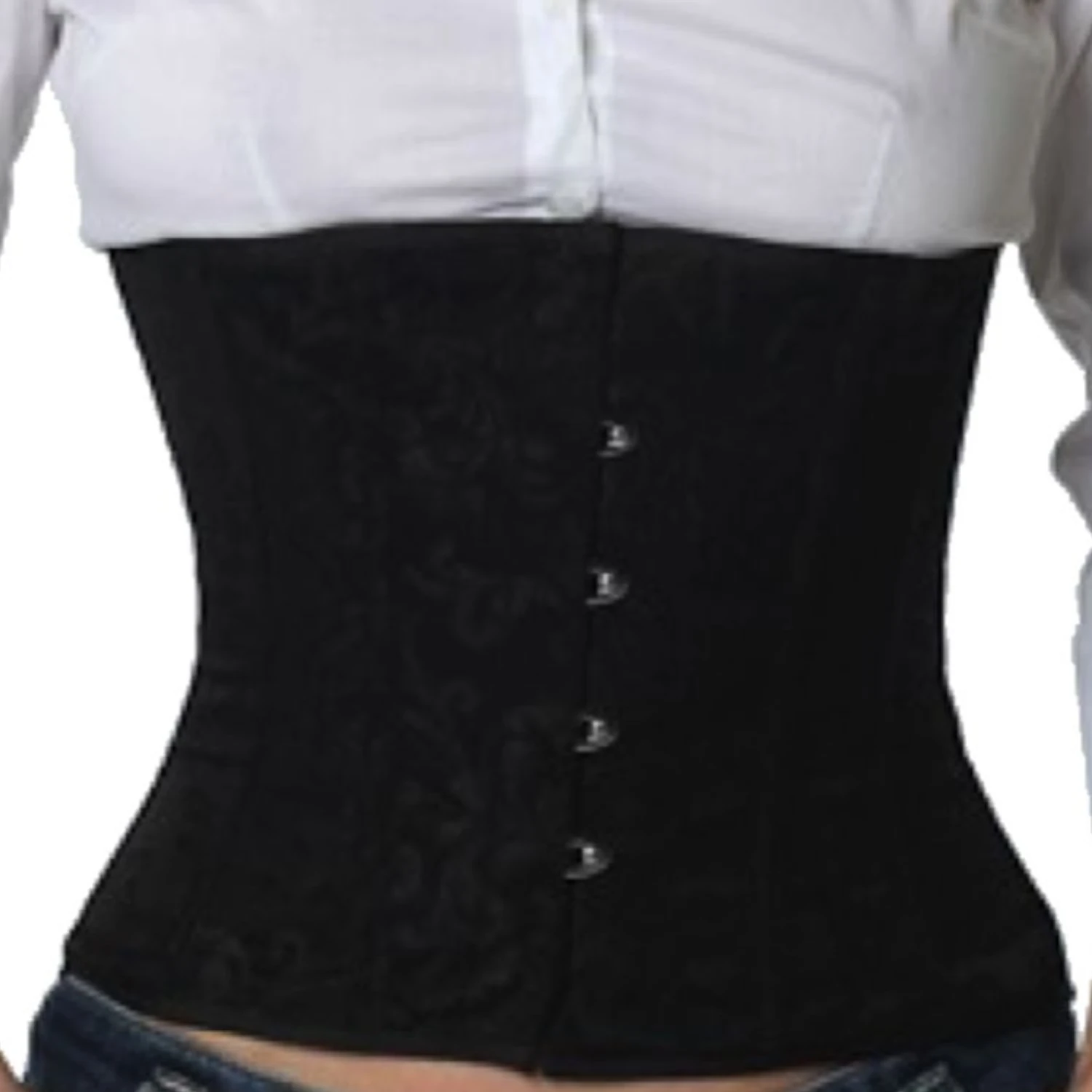 Korsett Brokat Schwarz Taillen rw80 Echtes Taillenkorsett aus elegantem Brokatstoff in schwarz zur Taillenreduktion
