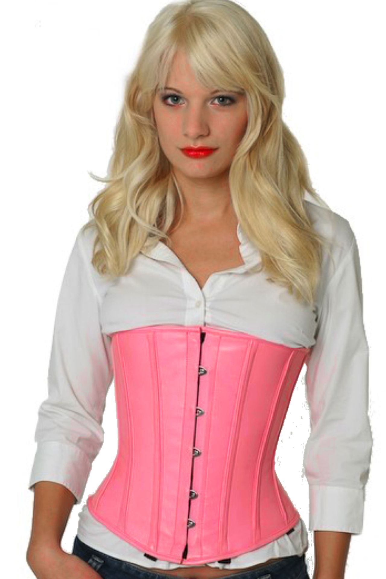 Korsett Unterbrust Rosa Leder lu22