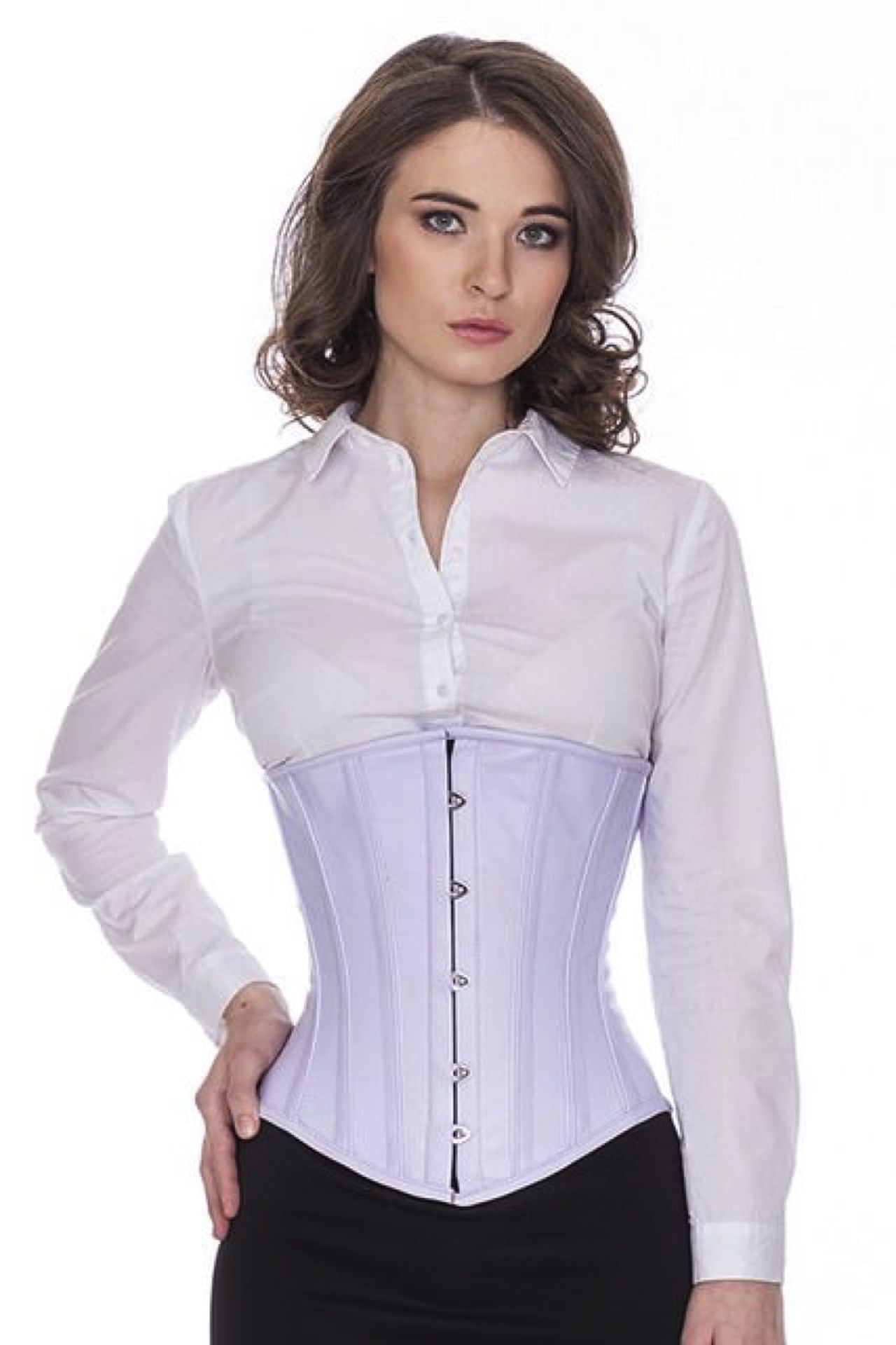 Korsett Hell Violett Leder Unterbrust lu39