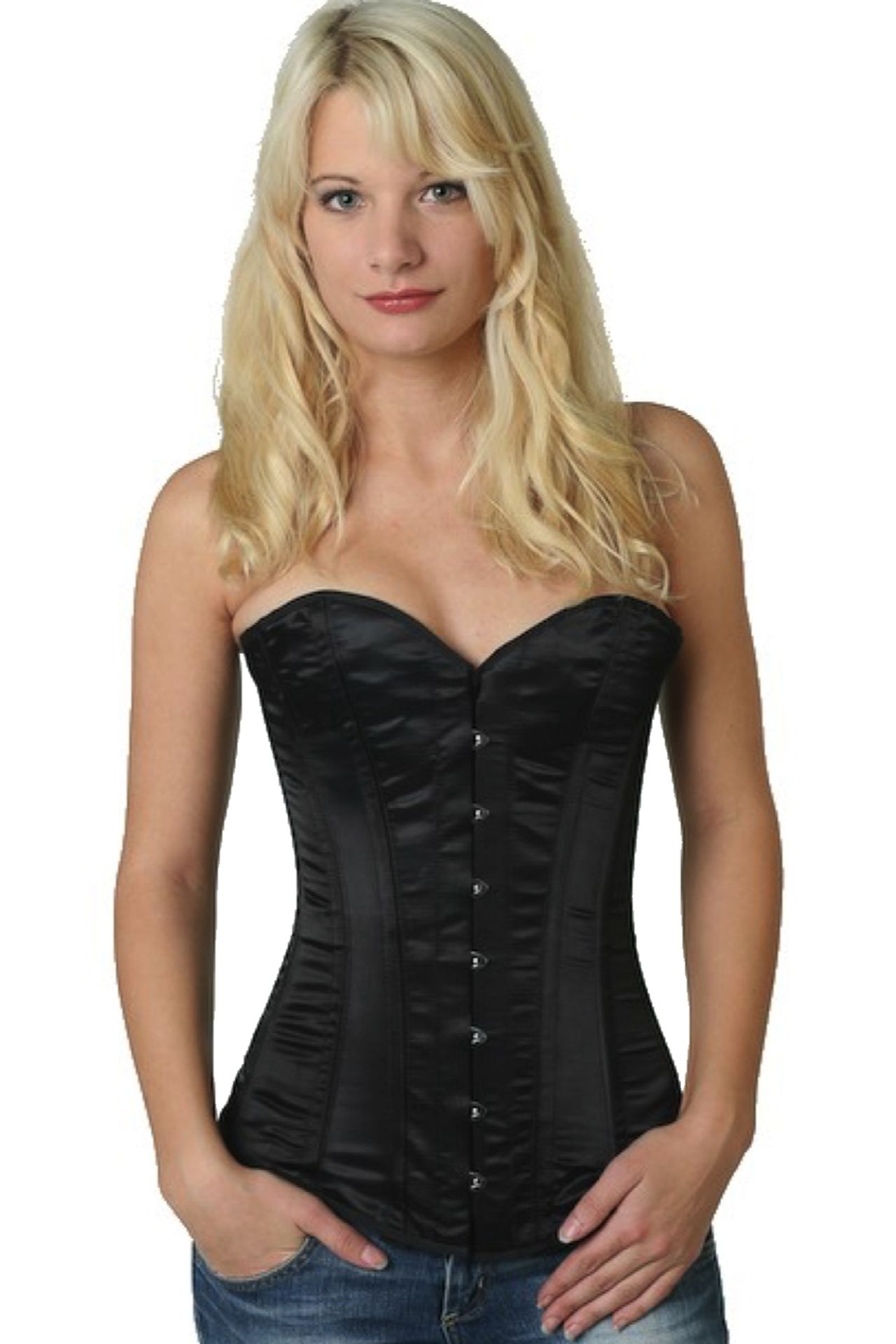 Korsett Satin Vollbrust schwarz Korsett Satin Vollbrust schwarz