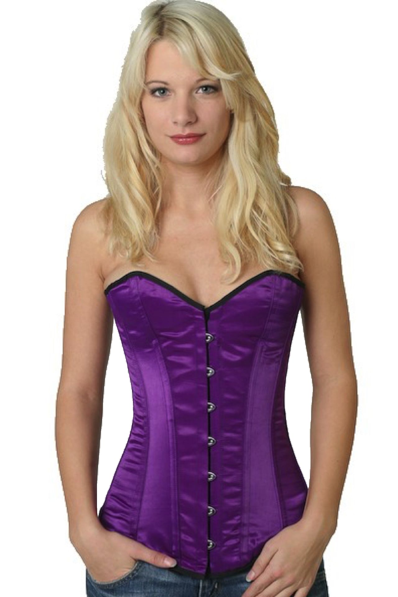 Korsett violett Satin Vollbrust Korsett violett Satin Vollbrust
