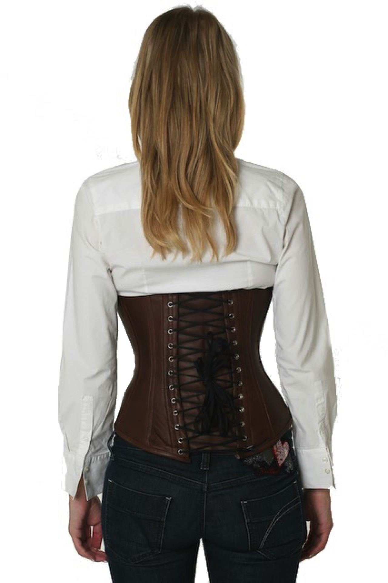 Korsett braun Leder Unterbrustkorsett Korsett braun Leder Unterbrustkorsett