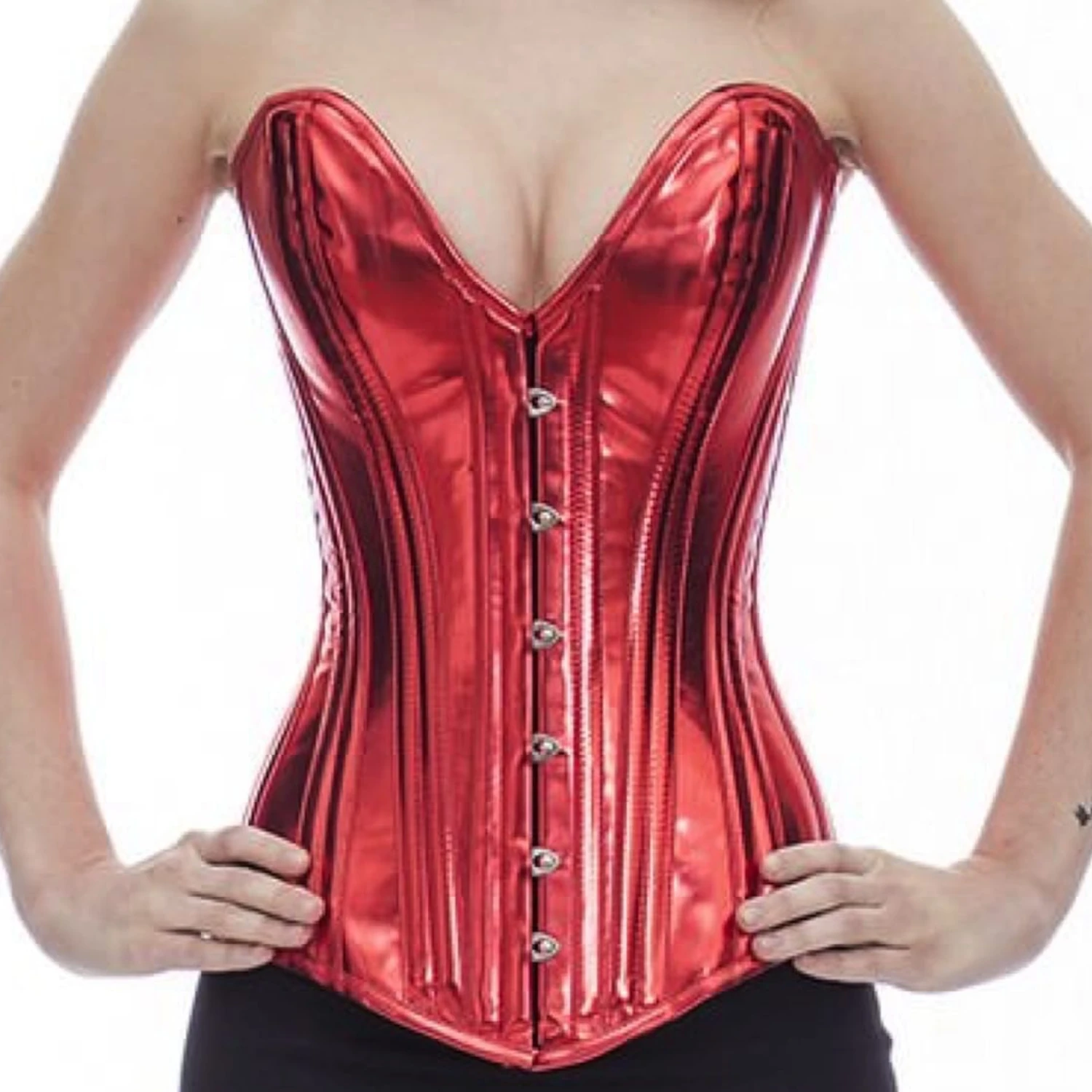 Korsett Rot Glitter Vollbrust tiefer Ausschnitt Lack plG1 Korsett Rot Glitter Vollbrust tiefer Ausschnitt Lack plG1