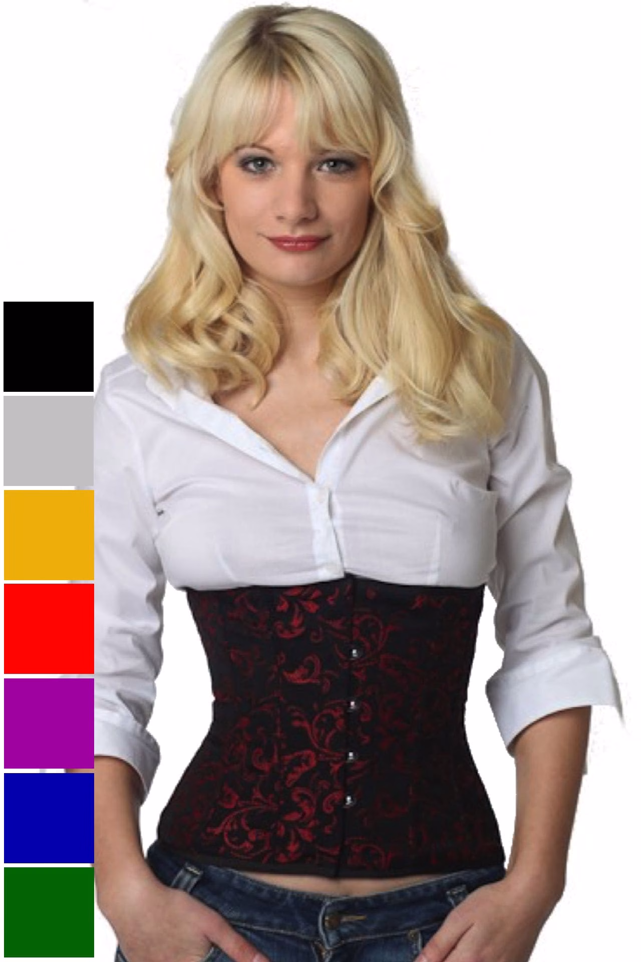 Korsett Taillen Brokat Rot rw81