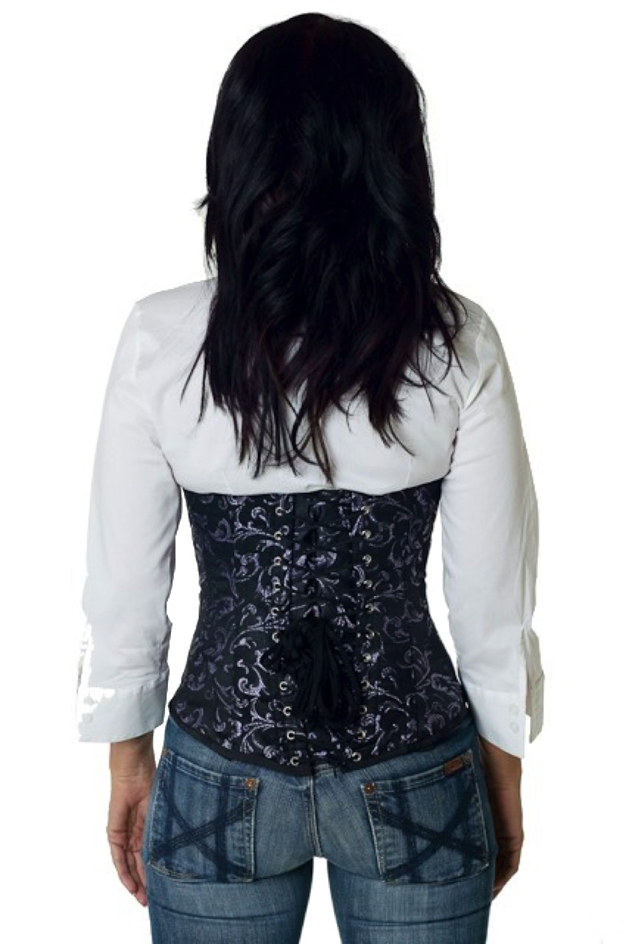 Korsett Brokat Violett Unterrust Korsett Brokat Violett Unterrust