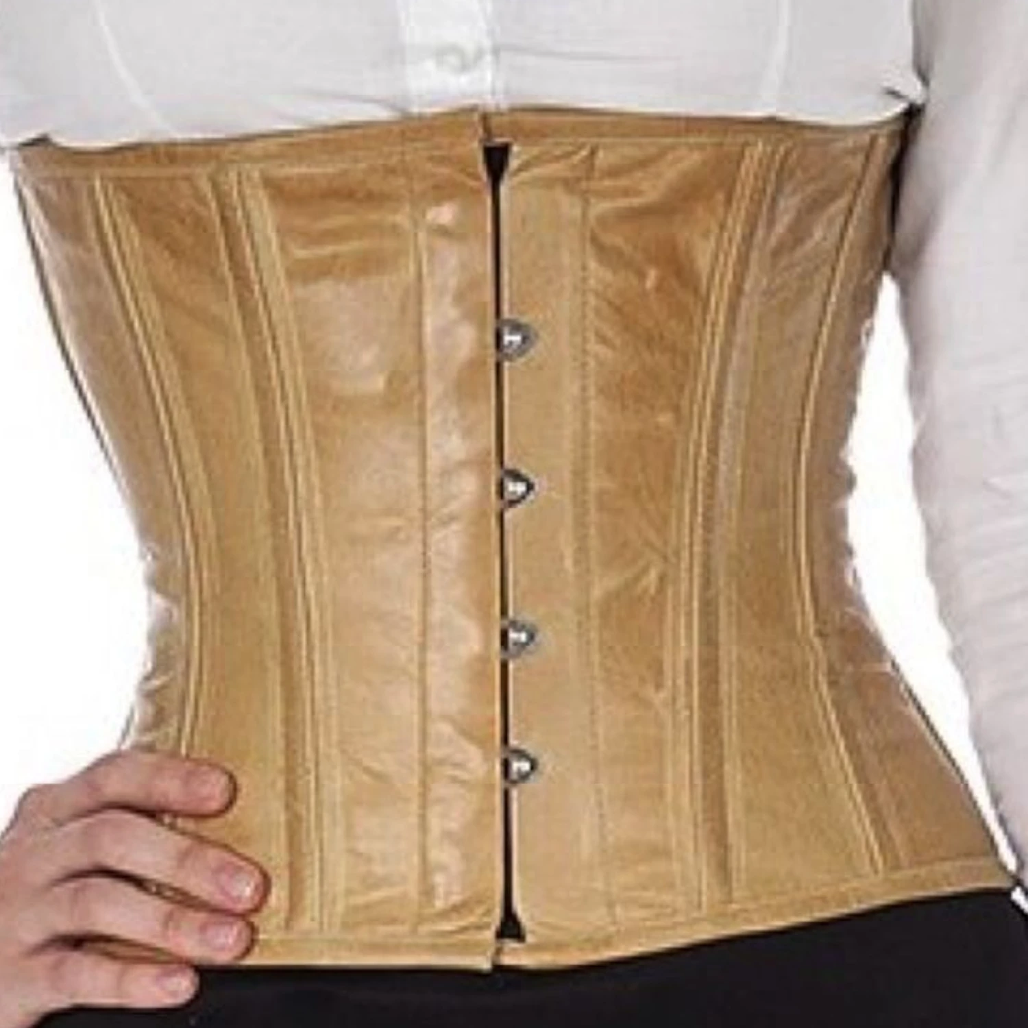 Korsett Beige Leder Taillen lw38 Korsett Beige Leder Taillen lw38