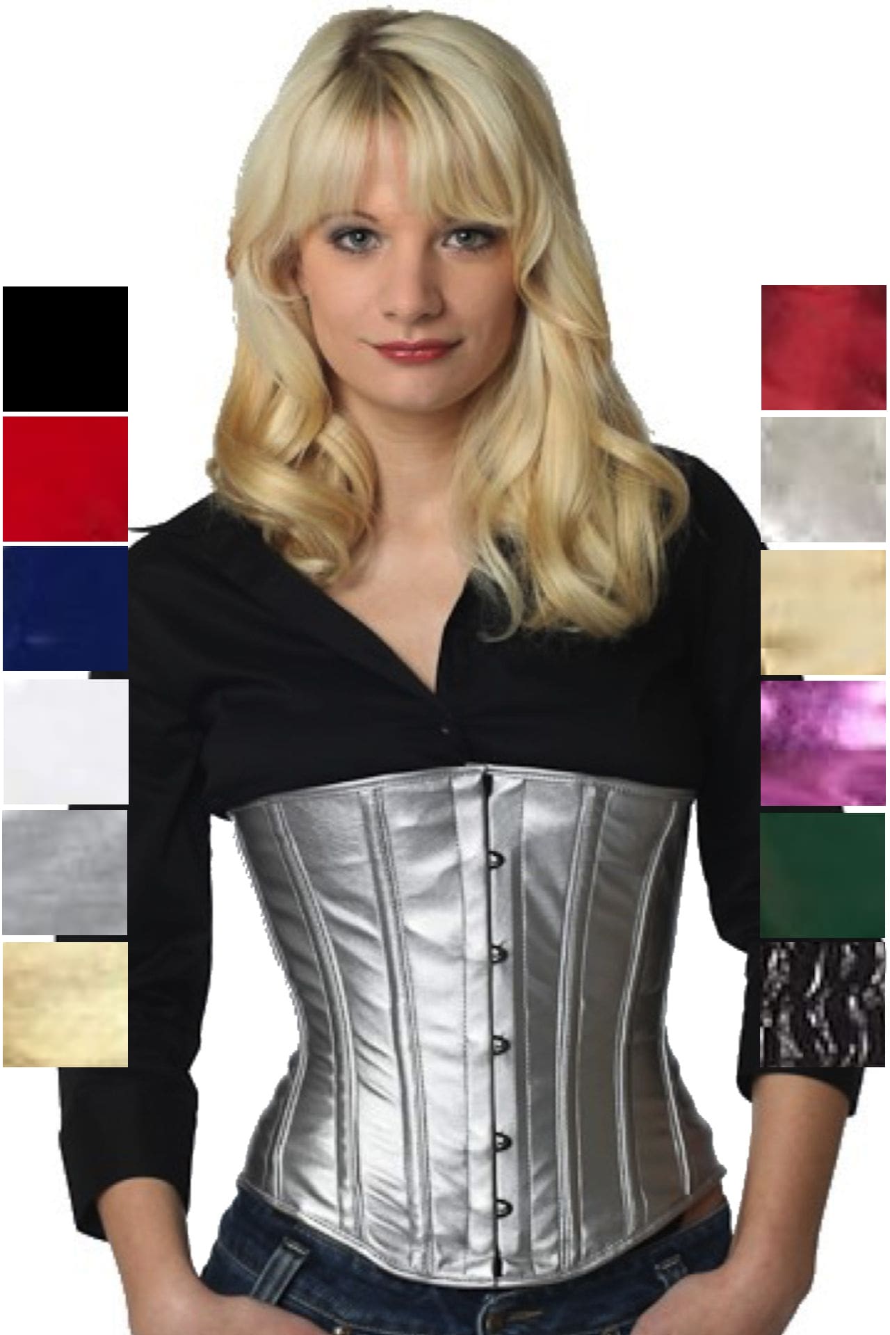 Korsett Lack Silber Unterrust Korsett Lack Silber Unterrust