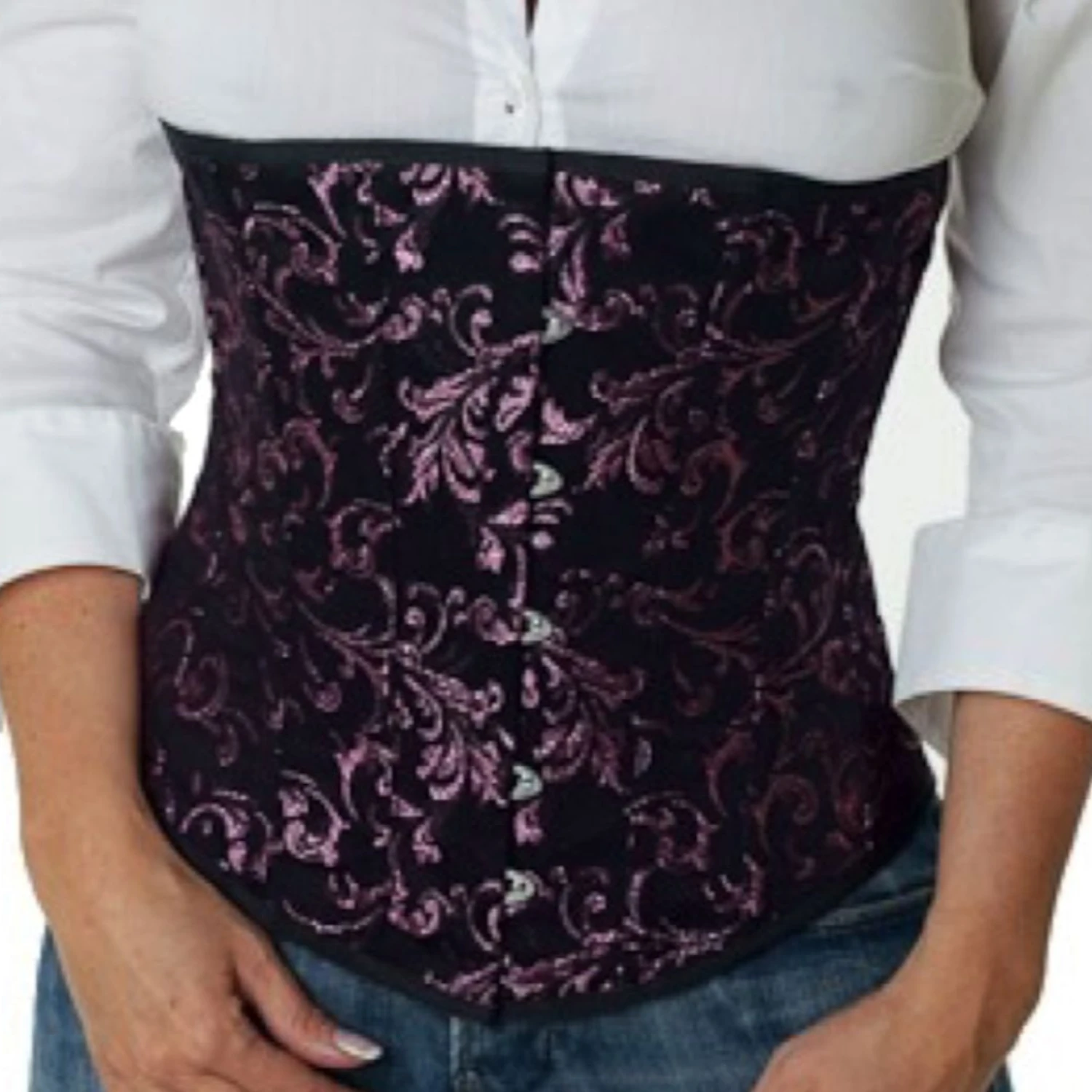 Korsett Unterbrust Pink Brokat ru86