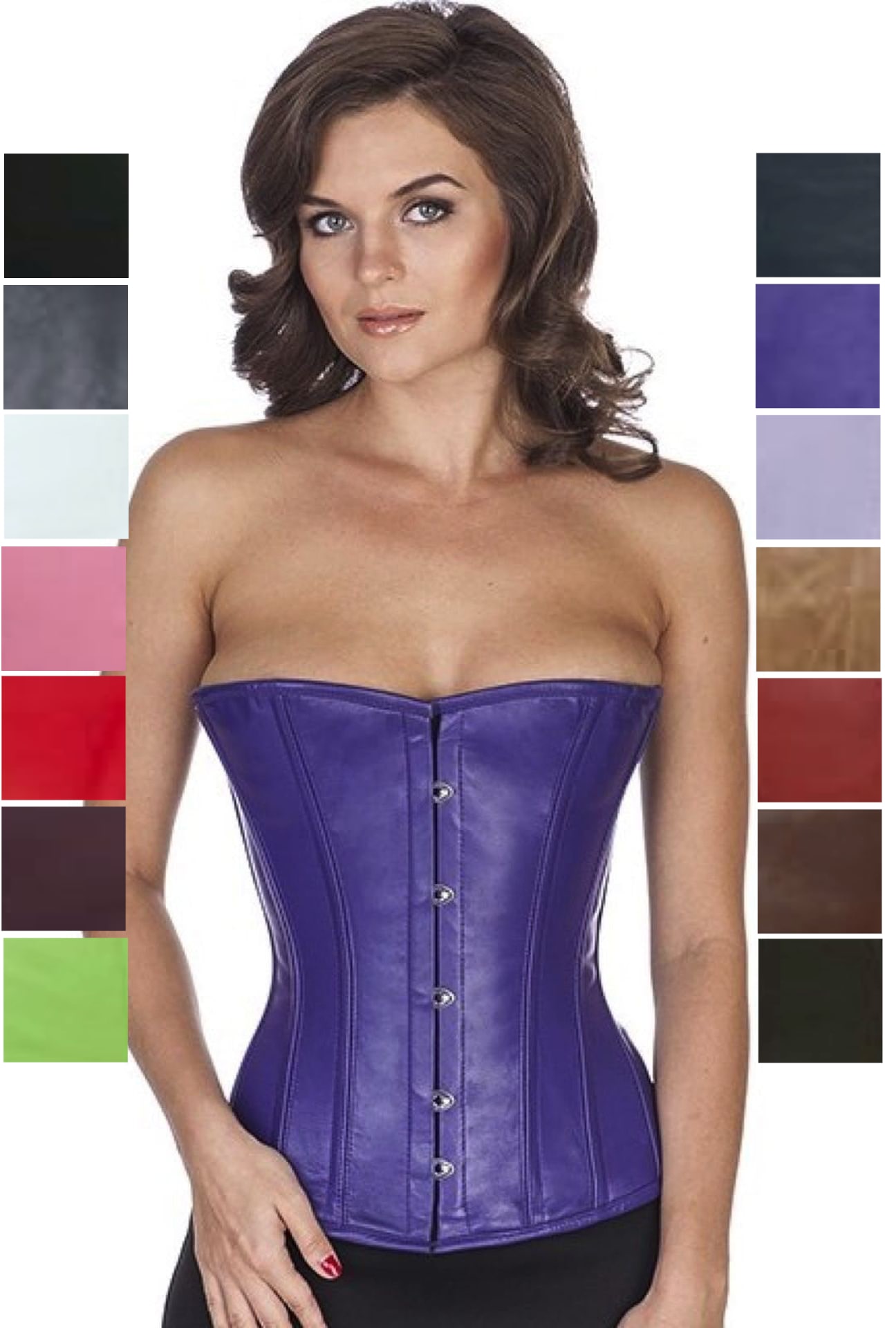 Korsett violett Leder Halbbrust Korsett violett Leder Halbbrust