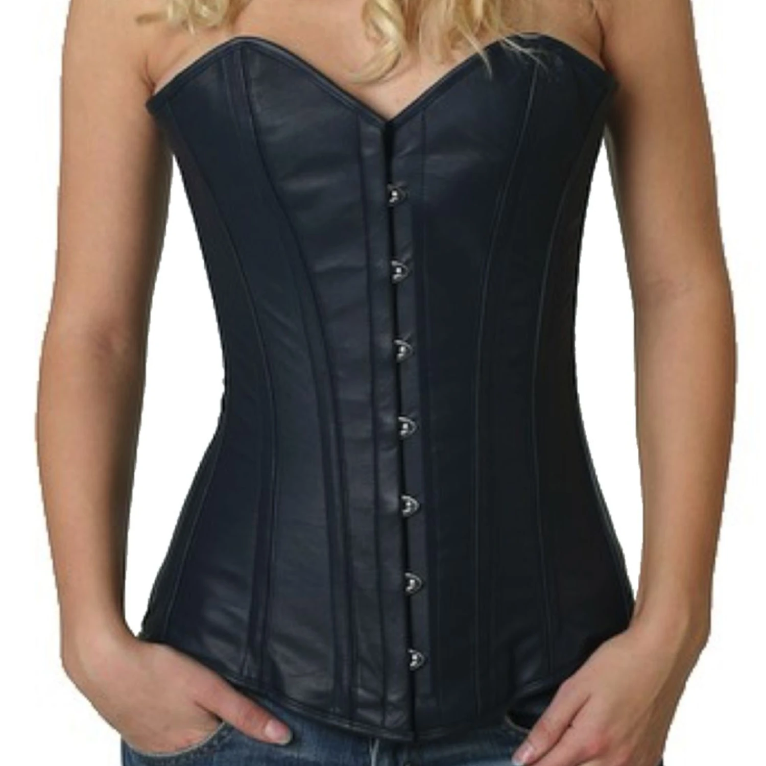 Korsett Vollbrust Leder Blau ly29 Korsett Vollbrust Leder Blau ly29
