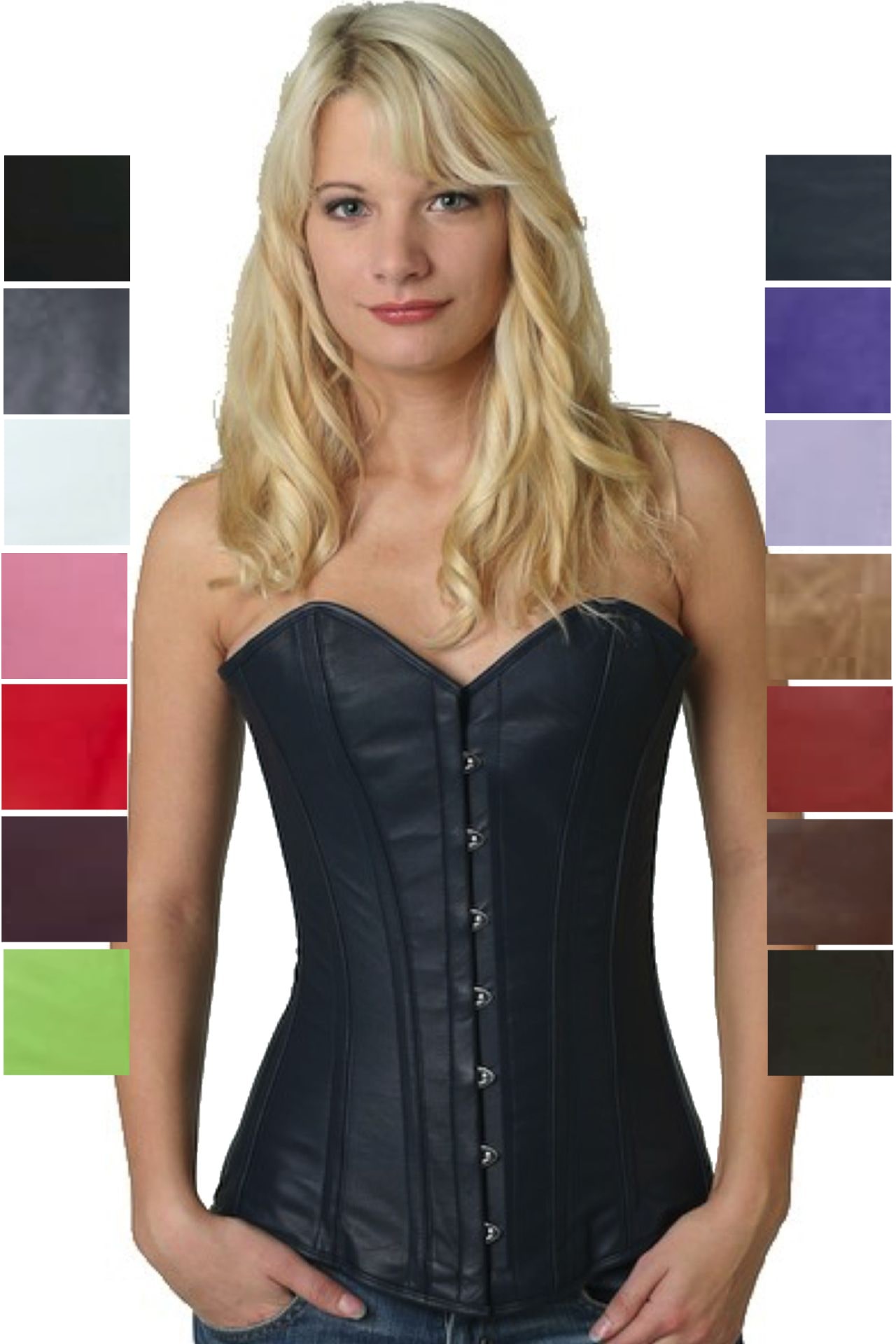 Korsett Vollbrust Leder Blau ly29 Korsett Vollbrust Leder Blau ly29