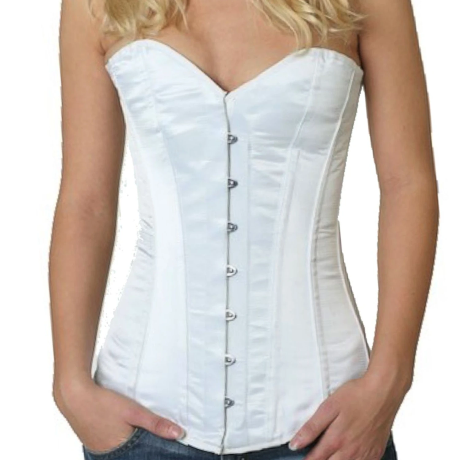 Korsett Vollbrust Satin Weiß sy02 Korsett Vollbrust Satin Weiß sy02