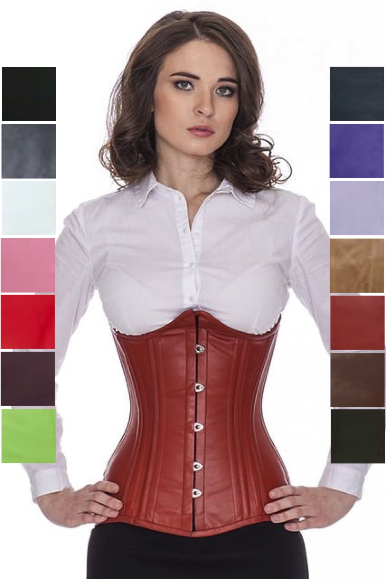 Korsett Braun Hellbraun Unterbrust geschwungen Leder ln27 Korsett Braun Hellbraun Unterbrust geschwungen Leder ln27
