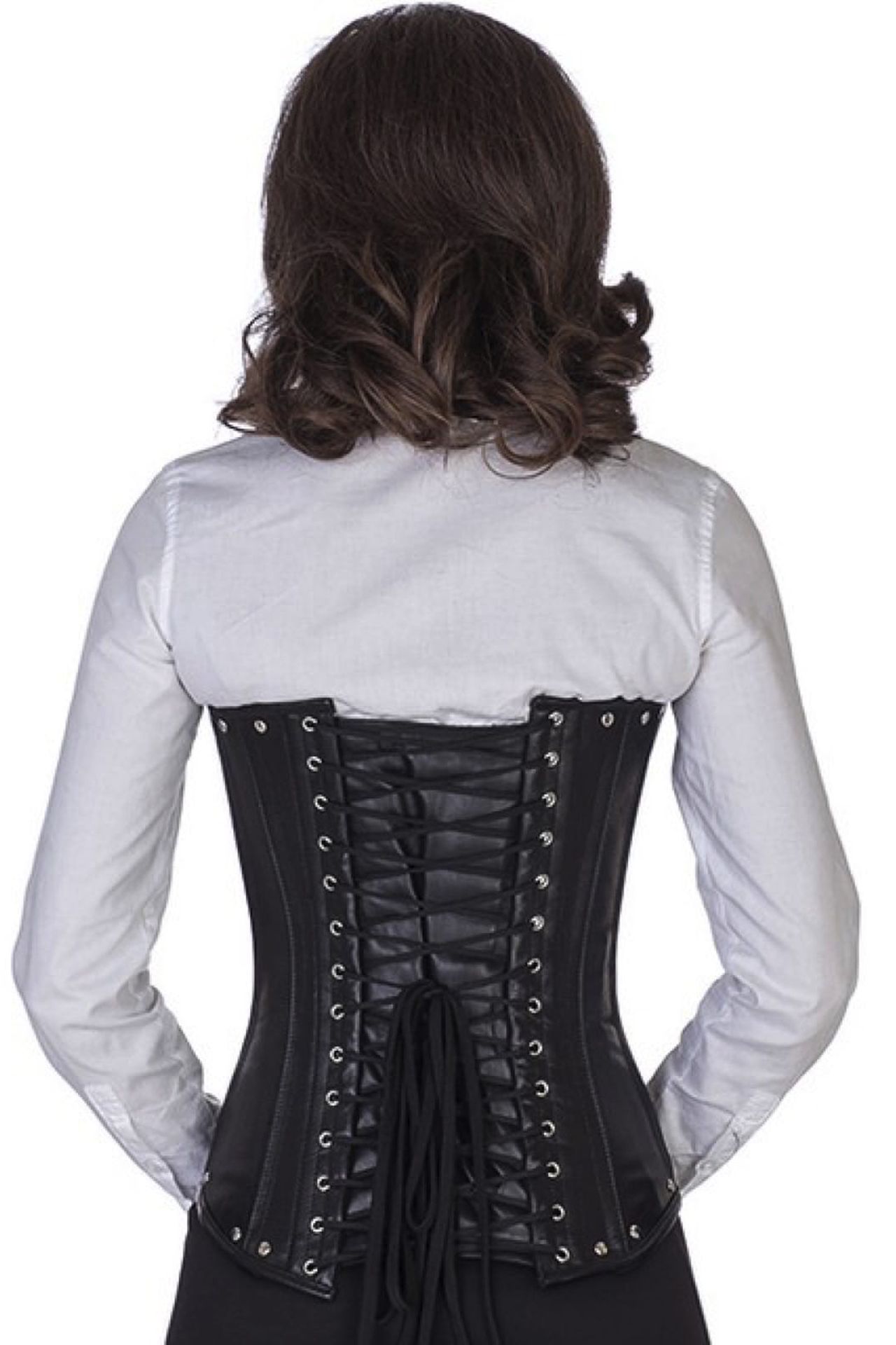 Korsett schwarz Leder Unterbrustkorsett Neckholder Korsett schwarz Leder Unterbrustkorsett Neckholder