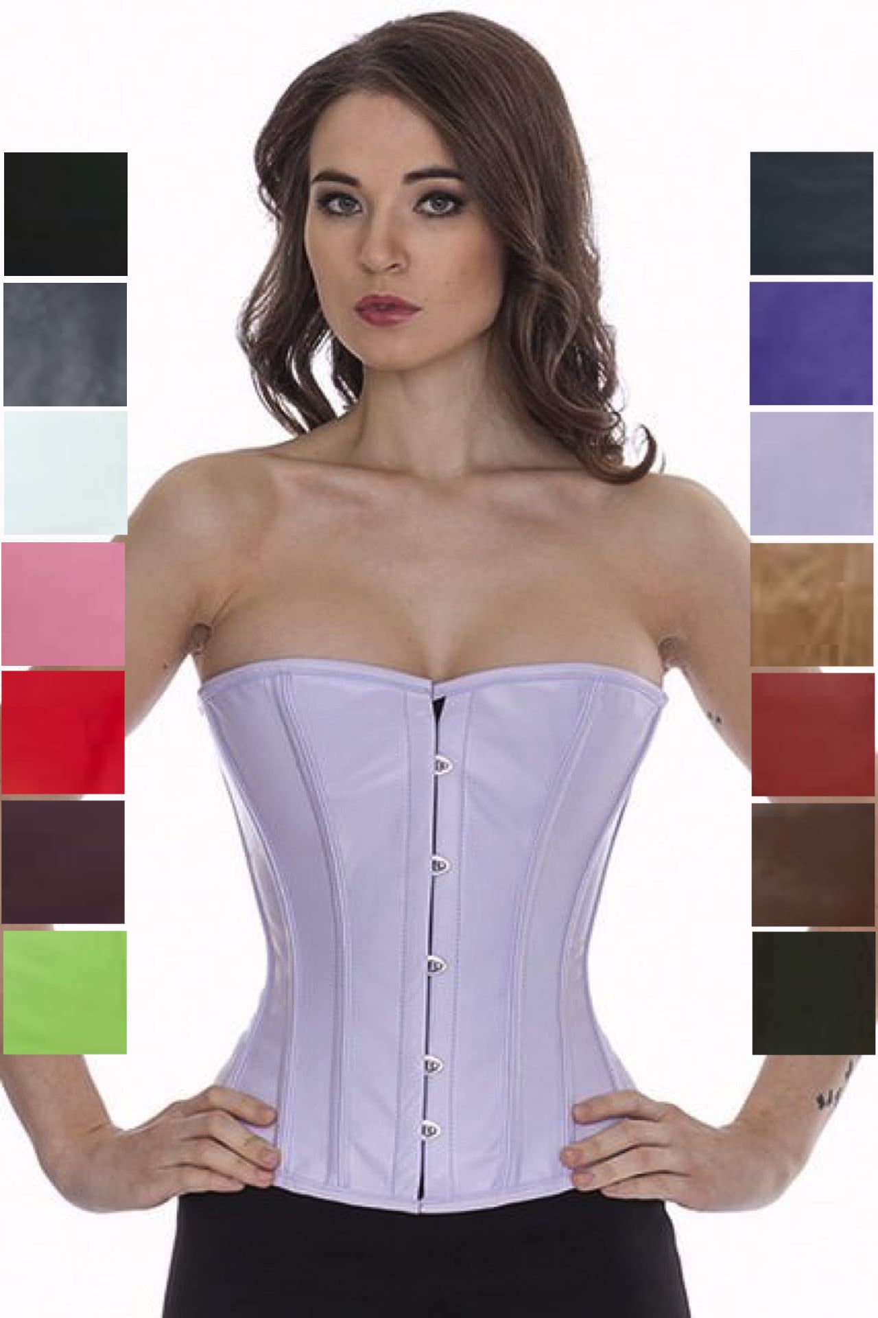 Korsett hellviolett Leder Halbbrust Korsett hellviolett Leder Halbbrust